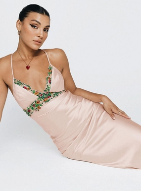 Trendy floral dress Sadelle Maxi Dress Champagne