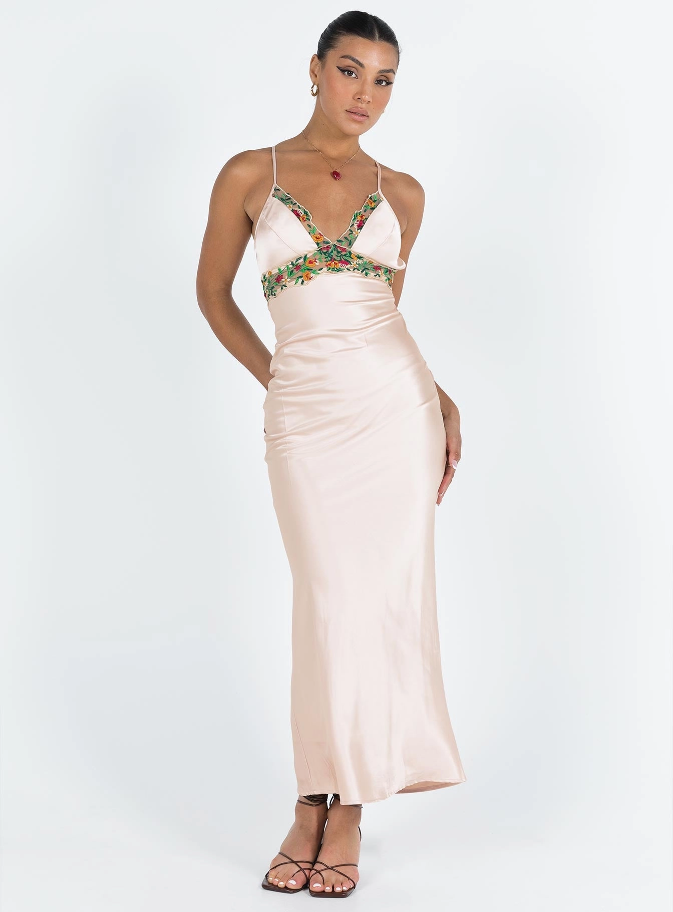elegant design Motion Light Sadelle Maxi Dress Champagne