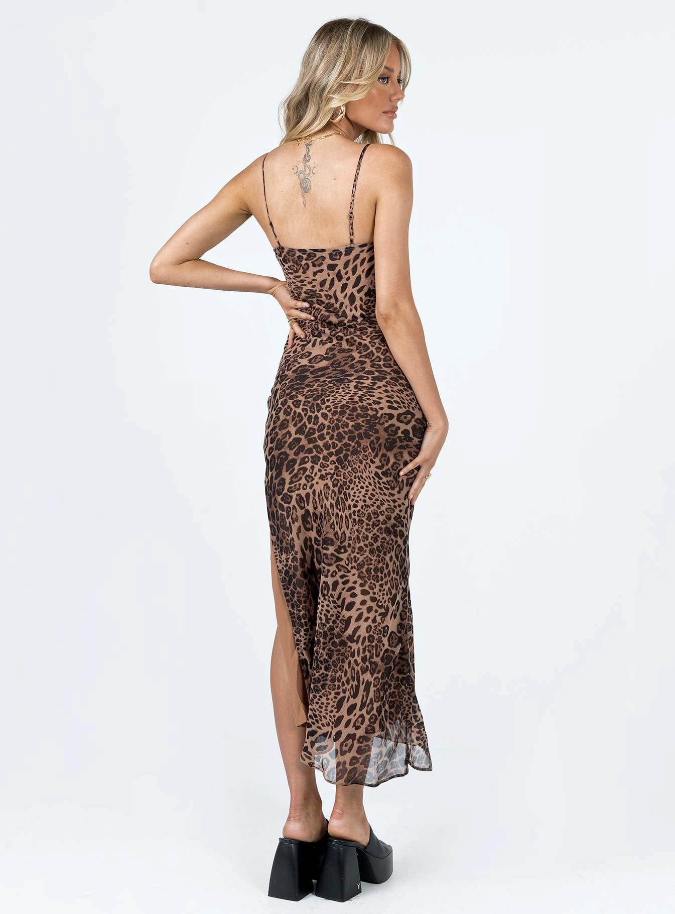 Bust-Enhancing Safari Midi Dress Leopard