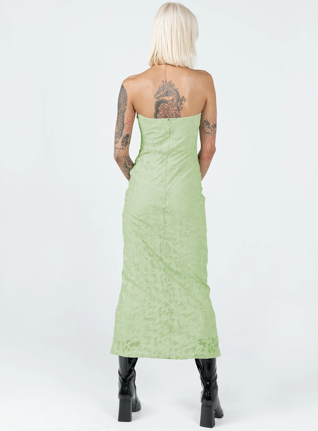 Sakina Maxi Dress Green Floral Pattern Lightweight-Layer