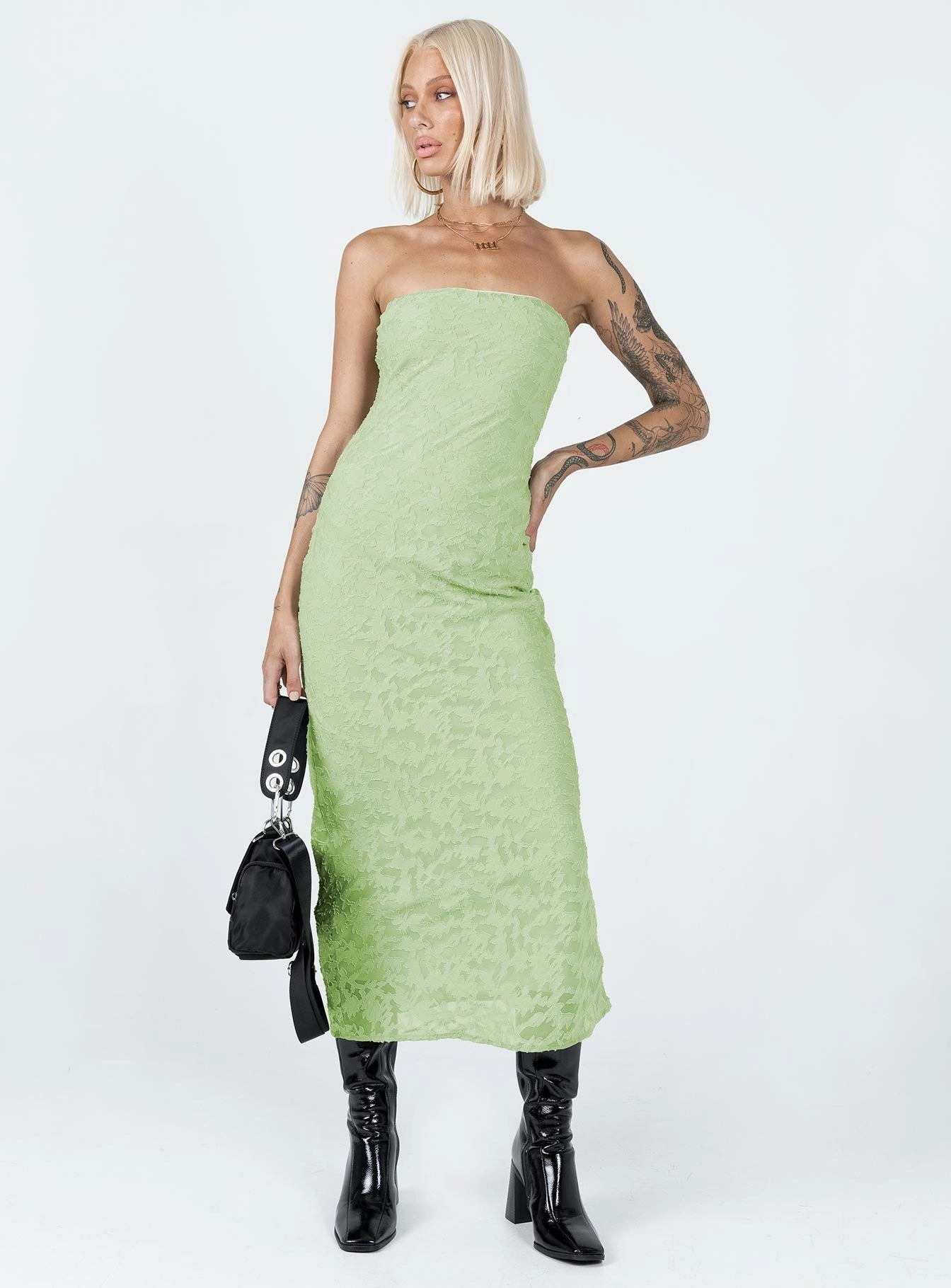 Sakina Maxi Dress Green Stylish Layer Artistic Edge