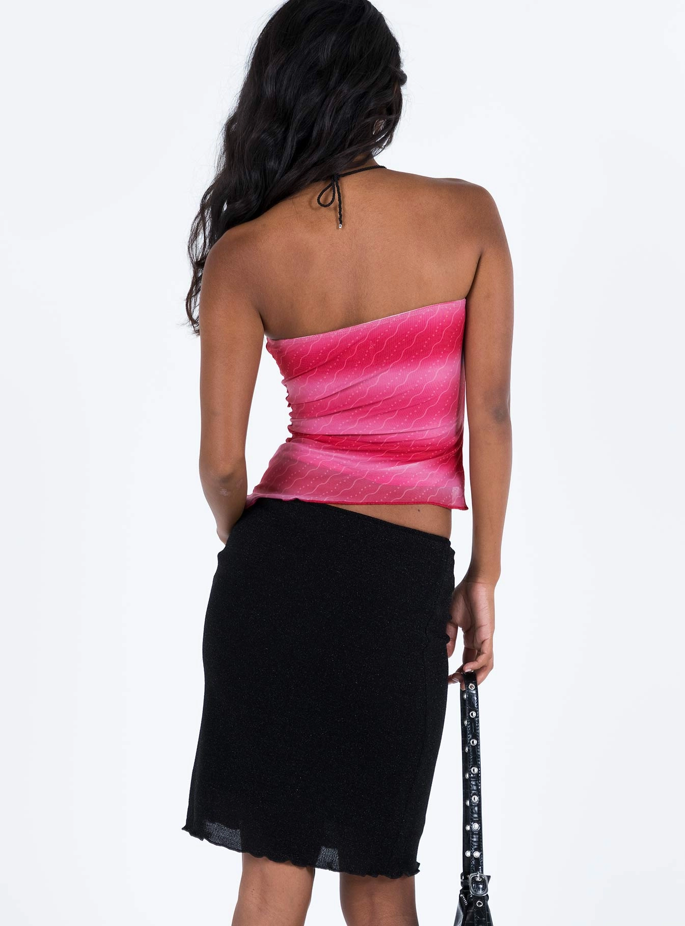 Saldana Midi Skirt Black Clean Style Outfit Details
