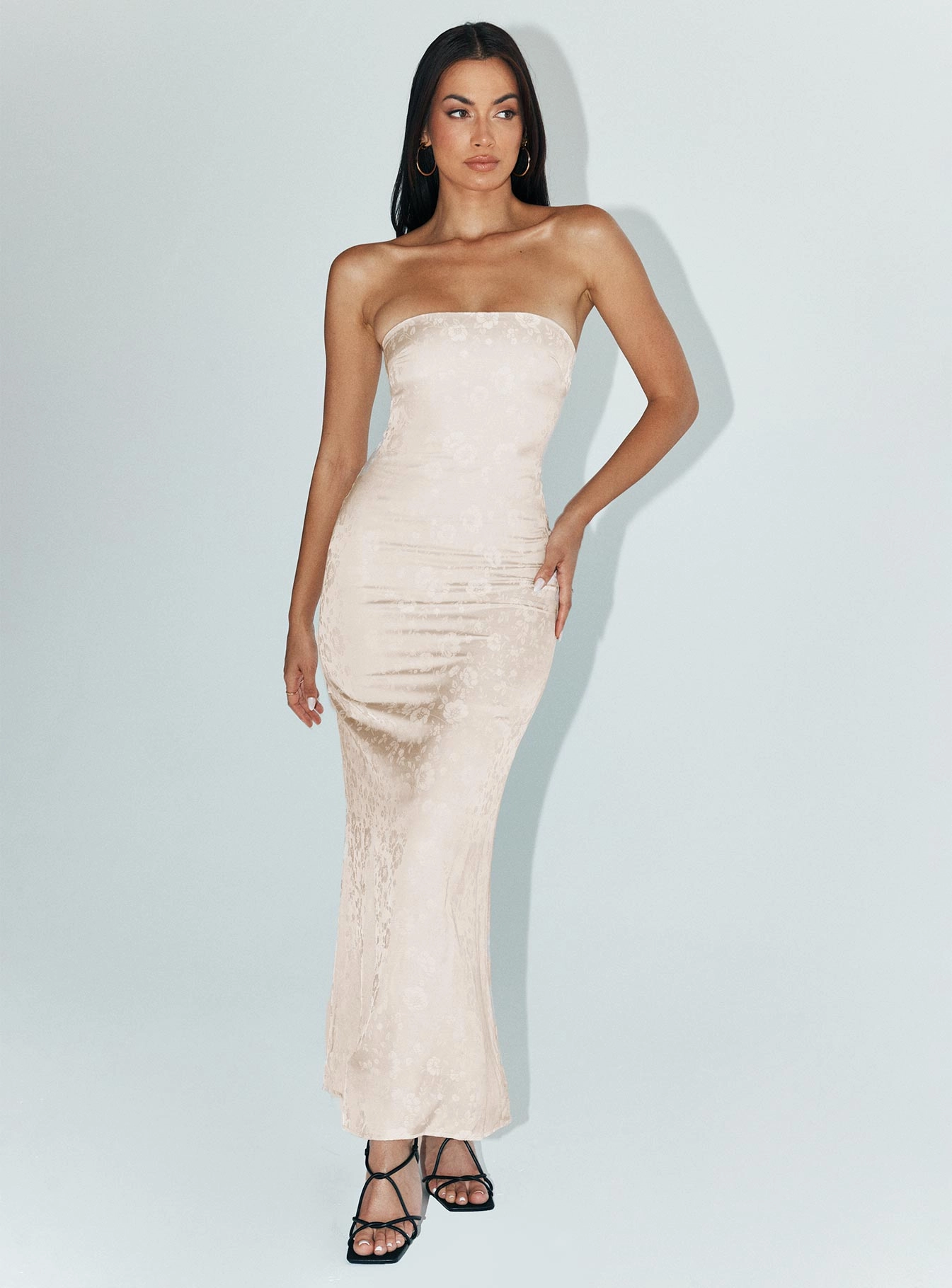 Salvin Strapless Maxi Dress Champagne Water-Repellent-Finish