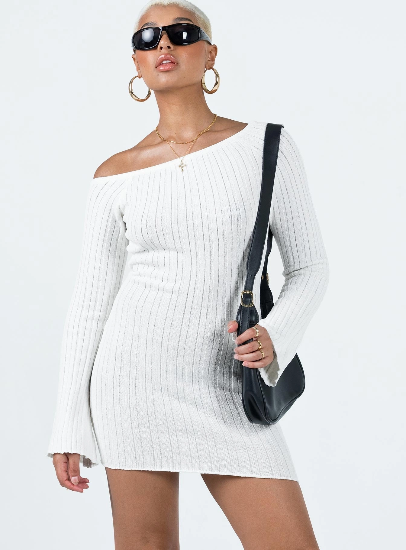 Santorini Knit Mini Dress White Match Quick