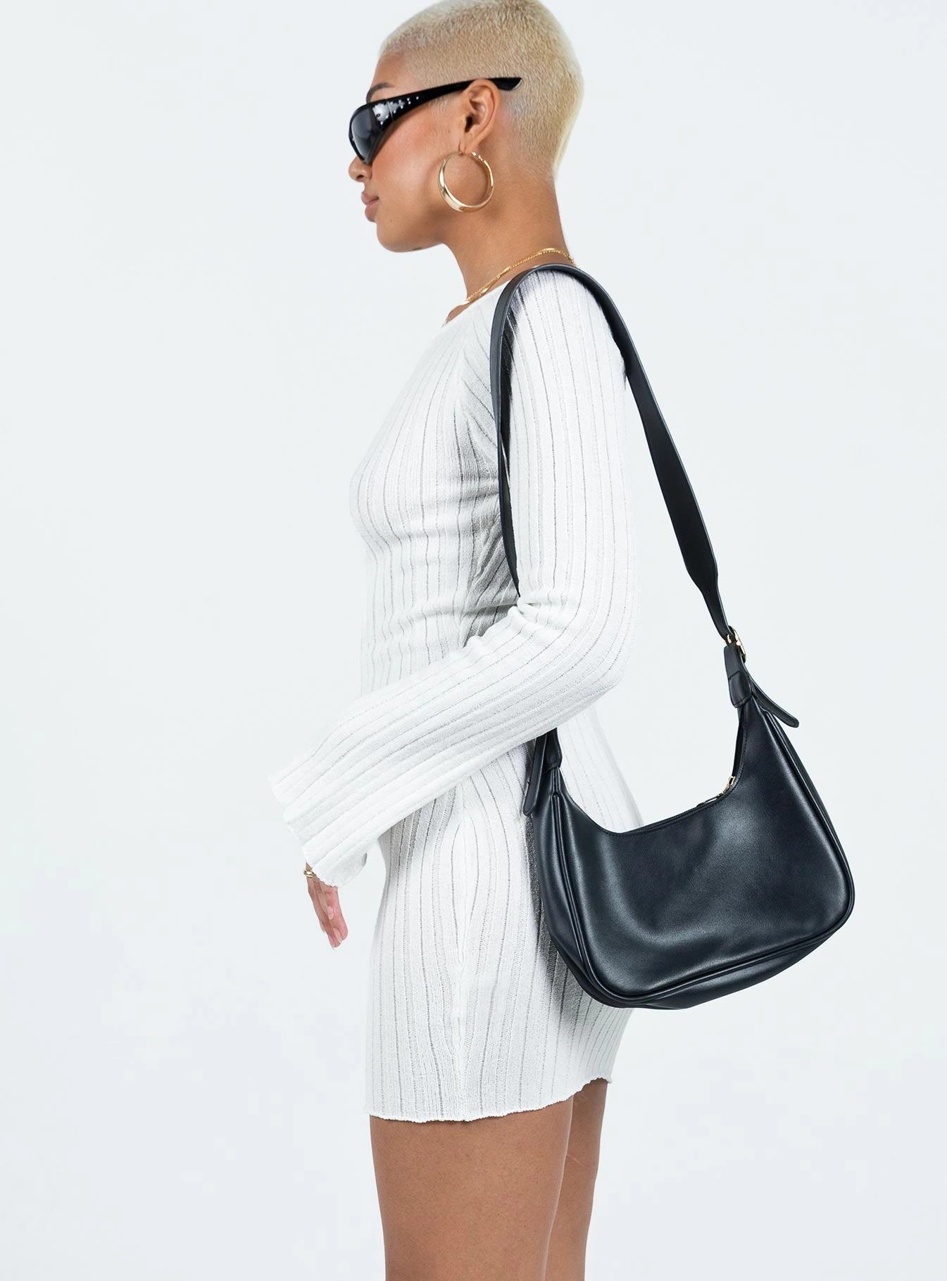 Santorini Knit Mini Dress White Light Sheen Subtle Texture