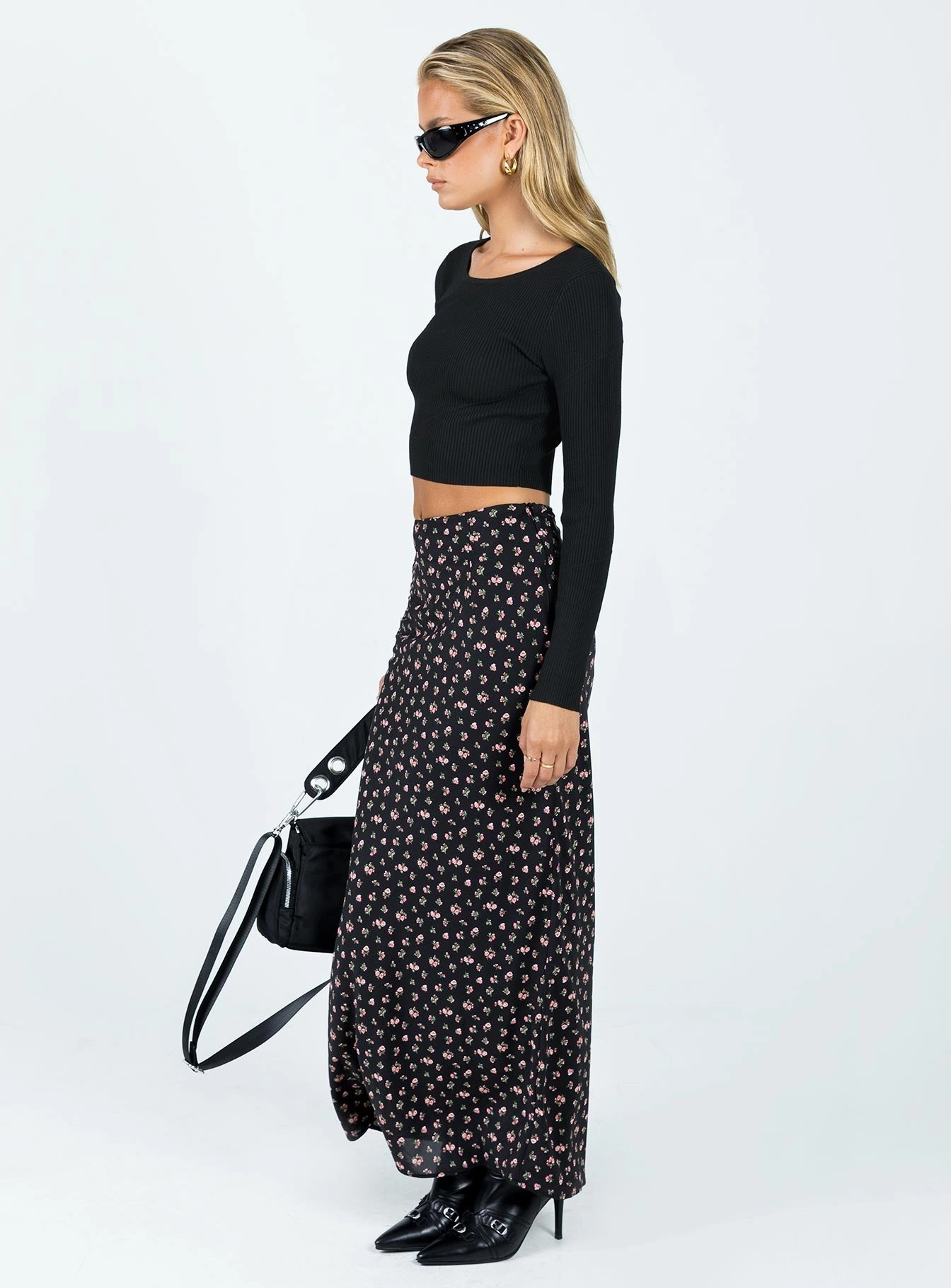 Ankle length Vibe Shot Sariah Maxi Skirt Black