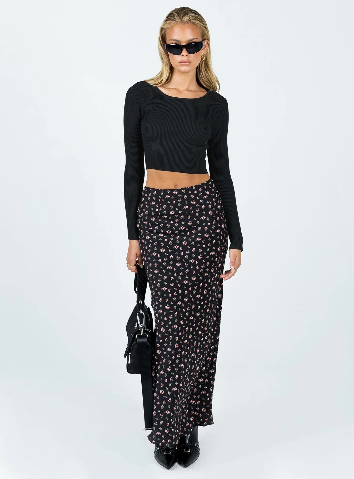 Sariah Maxi Skirt Black Airy Feel