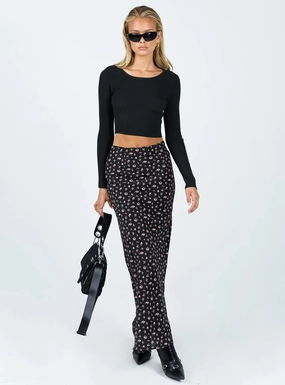 Sariah Maxi Skirt Black Simple Flow
