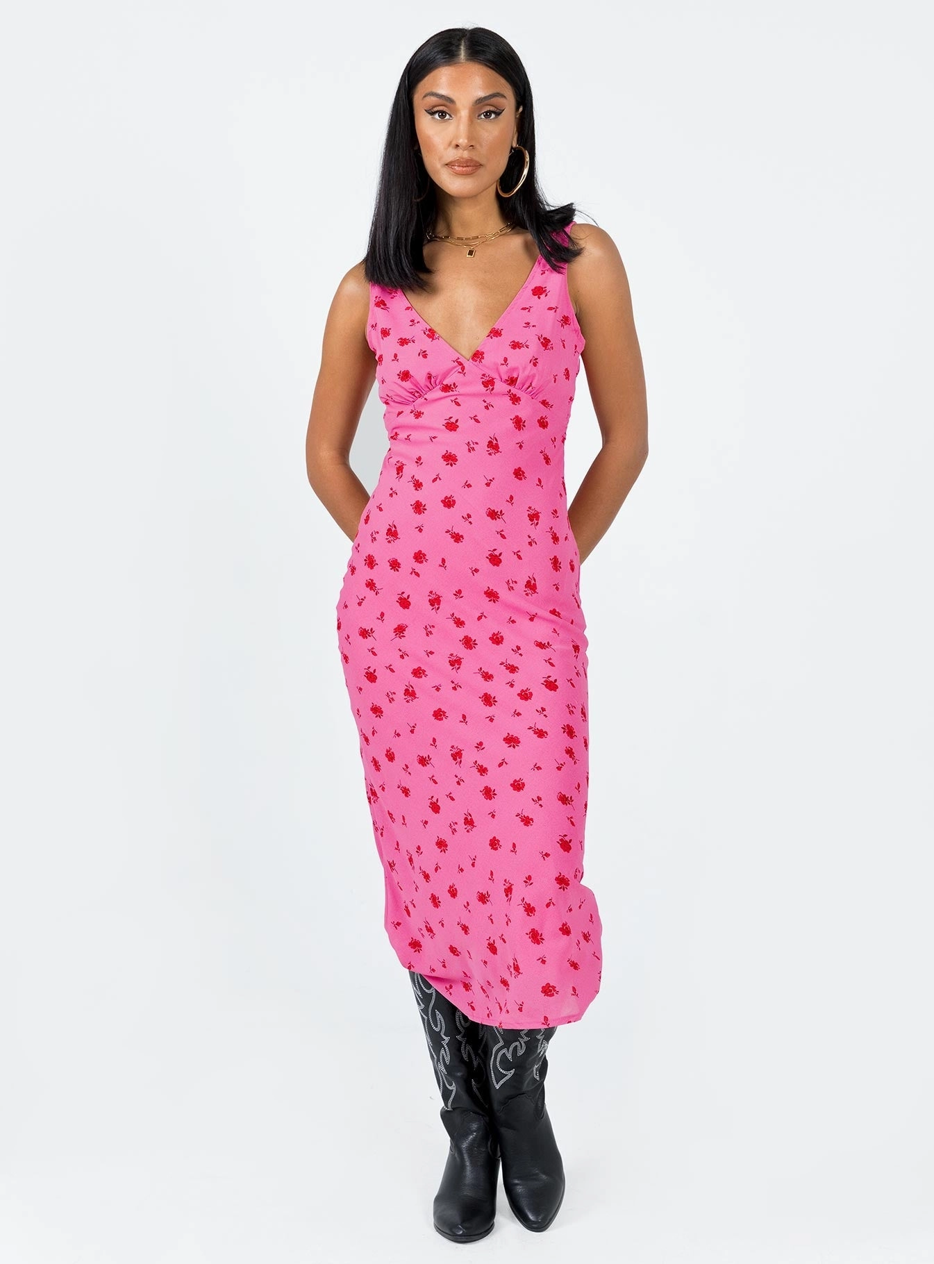 Stay Cool Work Ready Sariah Midi Dress Pink Floral
