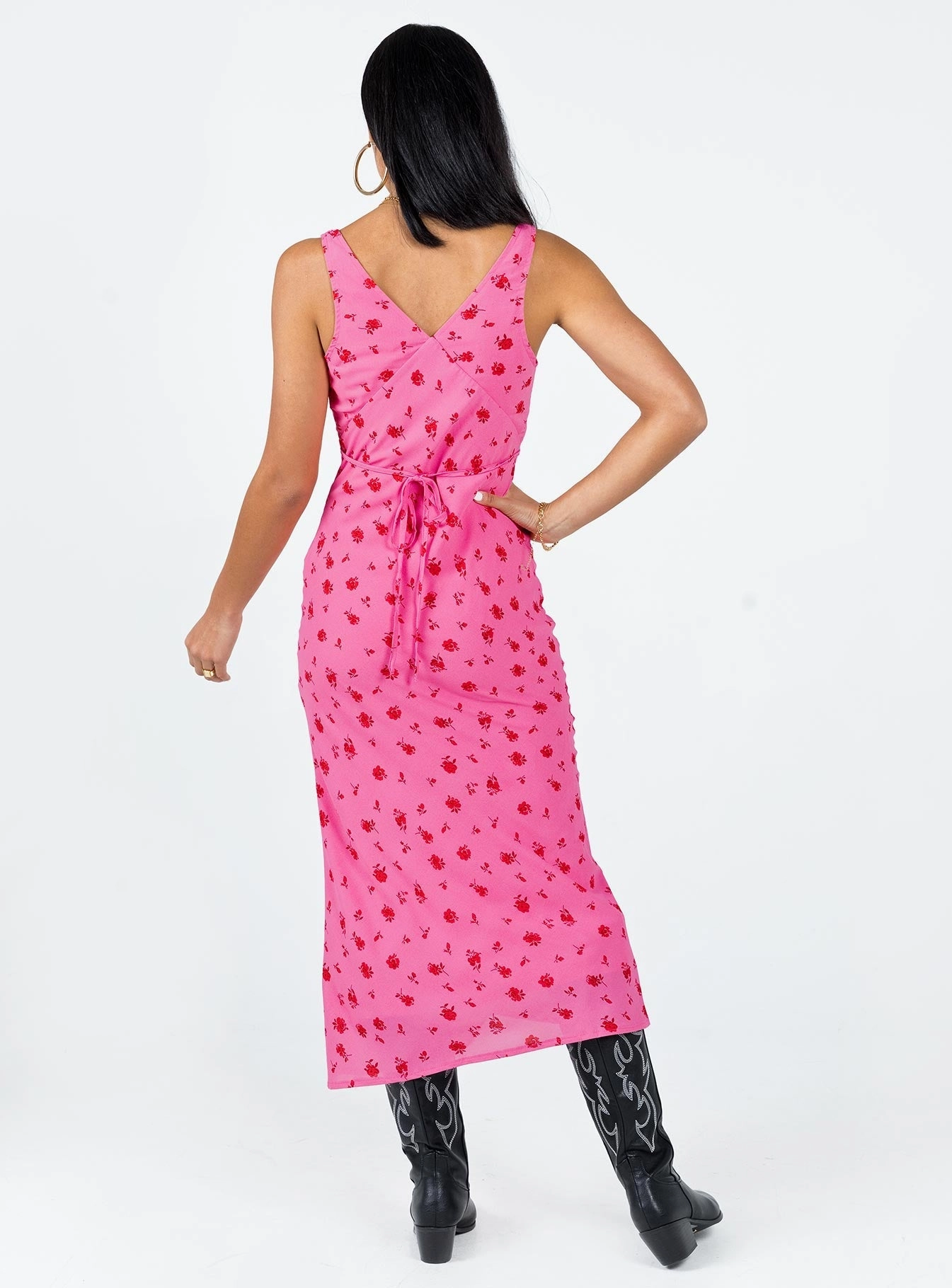 Effortless weekend dress Fitted Mood Sariah Midi Dress Pink Floral