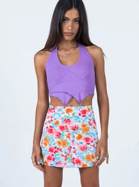 Selby Mini Skirt Light Blue Floral Boutique Exclusive