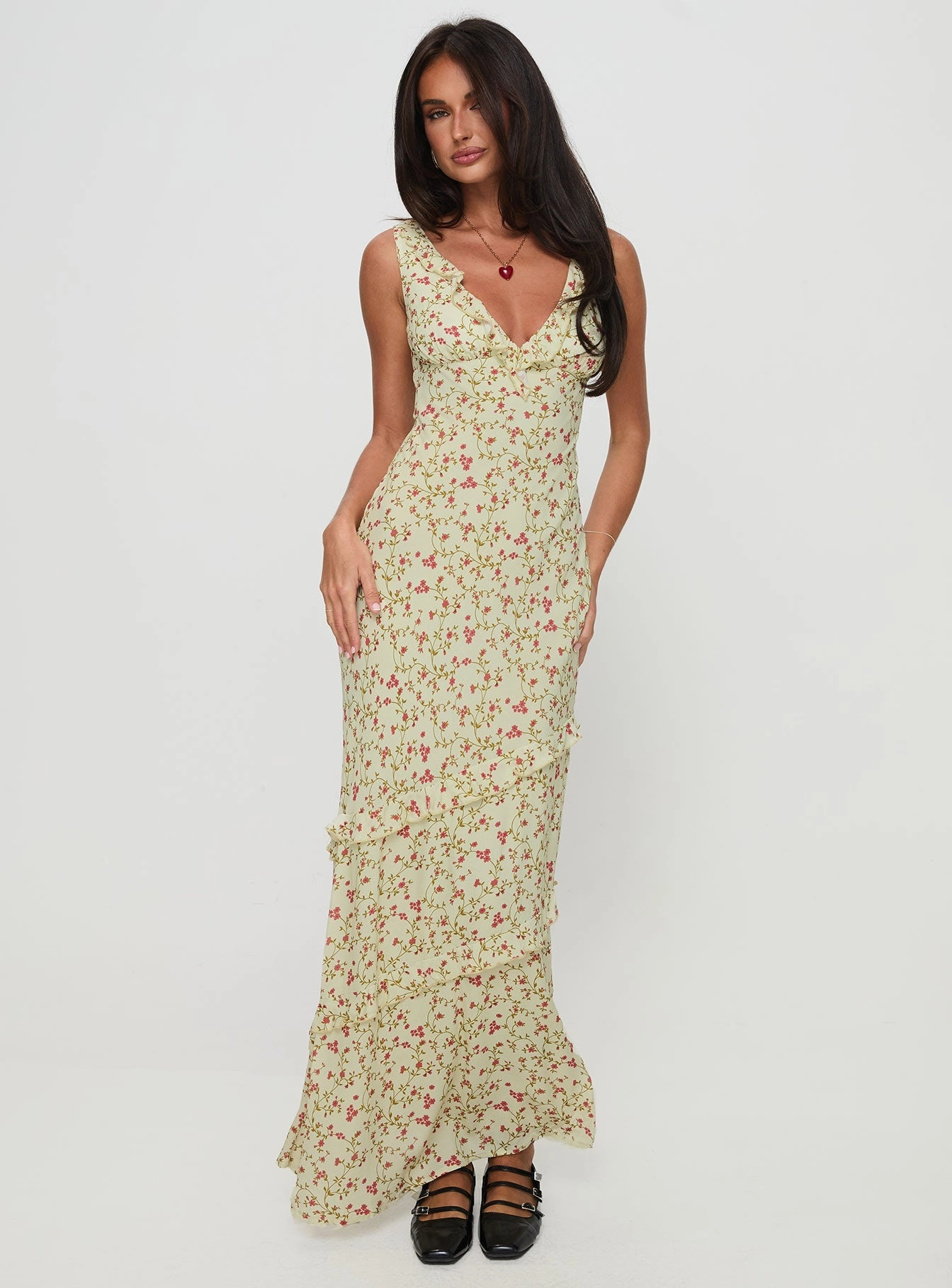 Ridgewood Maxi Dress Beige Floral Modern Soft