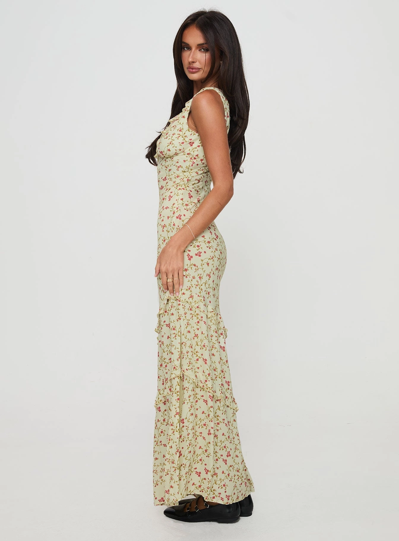 Ridgewood Maxi Dress Beige Floral Versatile Layering