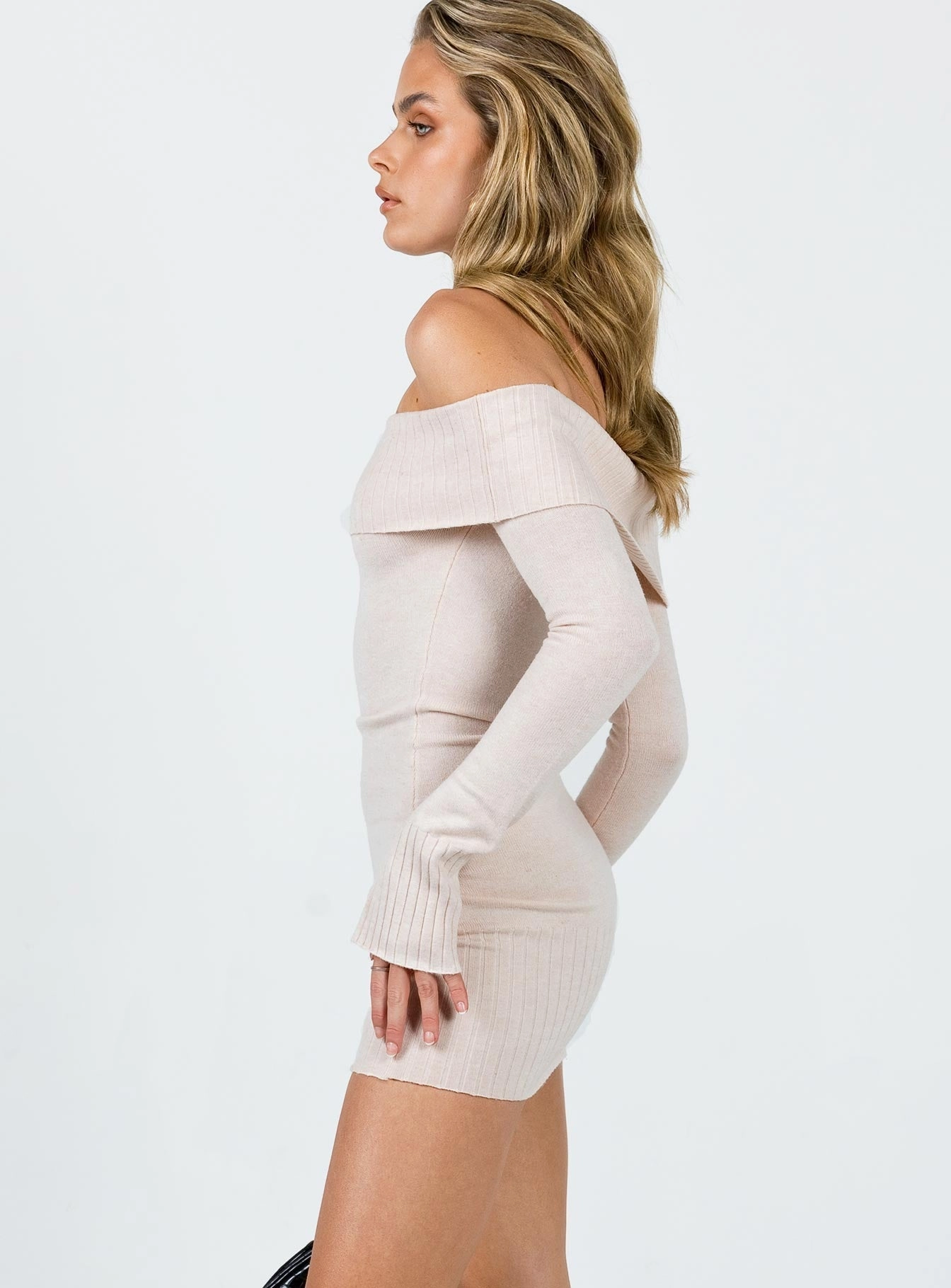High-waisted evening piece Daily Casual Savani Mini Dress Cream