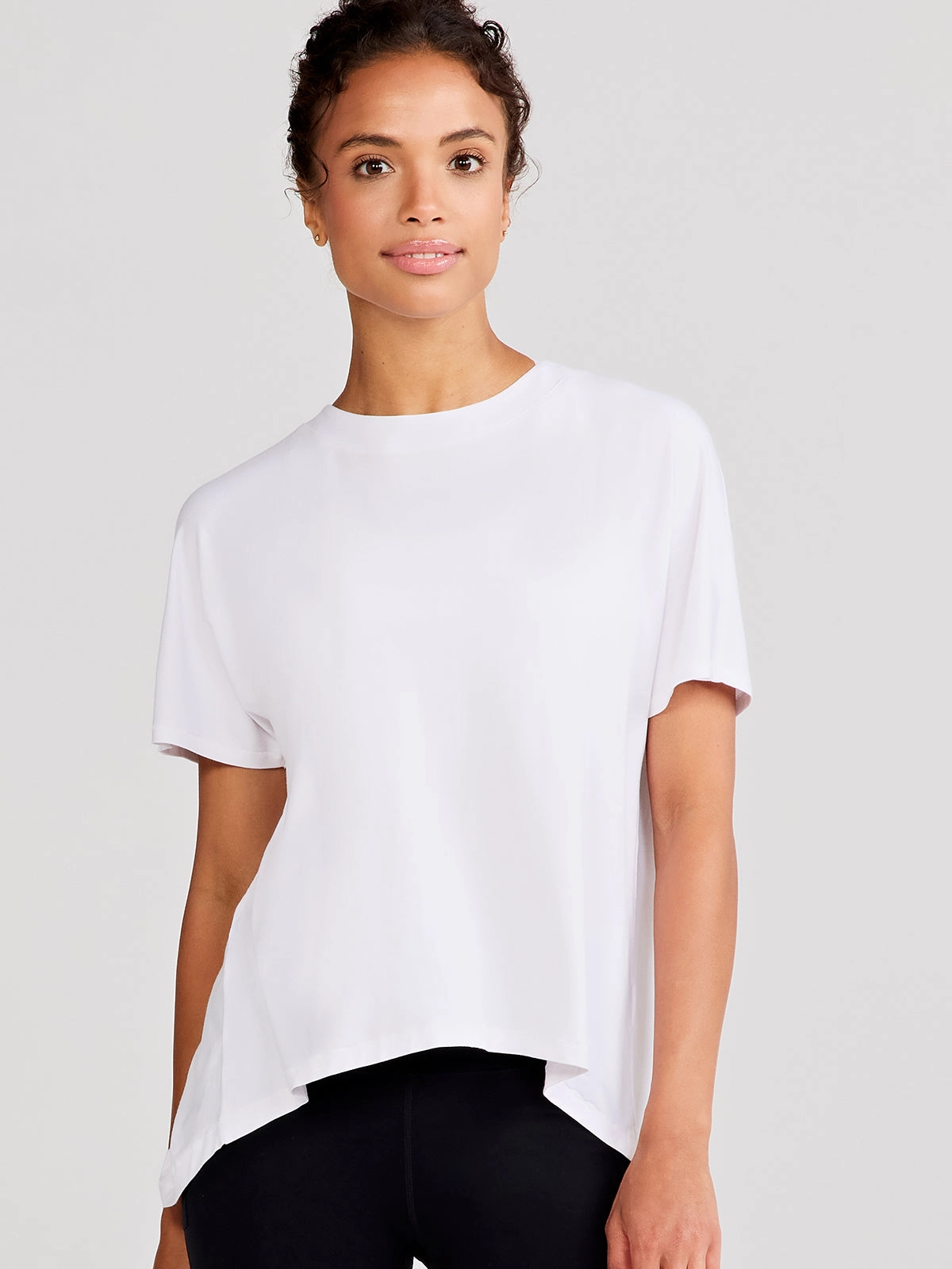 Ergonomic Cut Yarn Dyed Fabric Uptown Luxe Cross Back T-Shirt