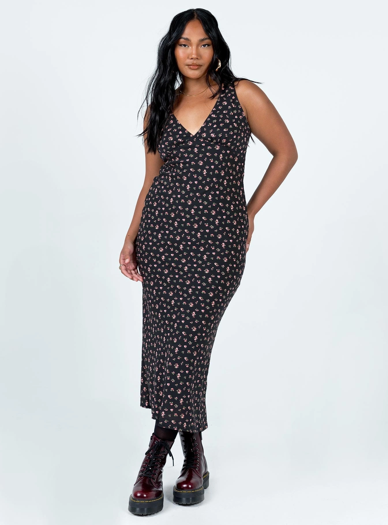 Sariah Midi Dress Black Relaxed Style Wear