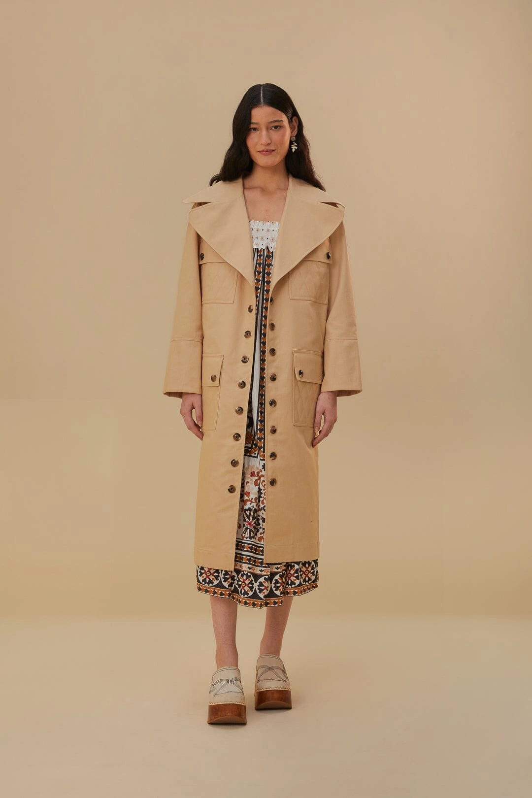 Pockets Over Nude Trench Coat Snag Free Surface Roll Up Storage Design