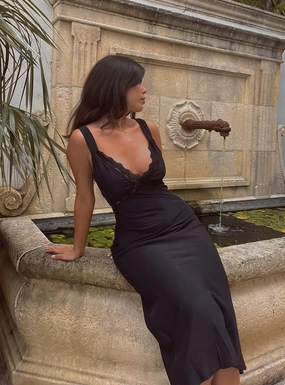 Hannelle Maxi Dress Black Silky Form