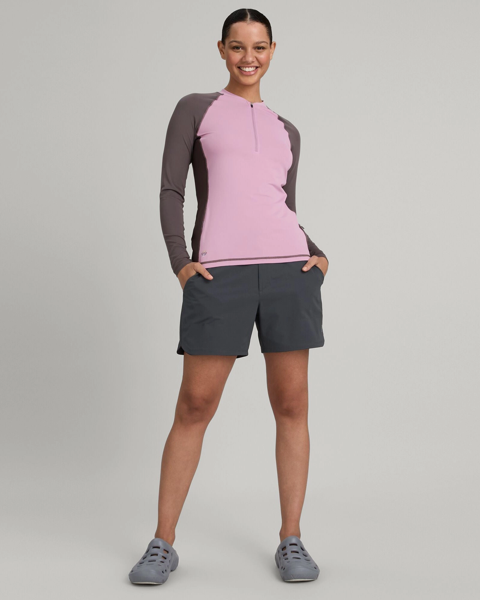 Elastic design WTR-Seeker Women's Splash Long Sleeve Top - Zen/Dark Quartz/Light Quartz