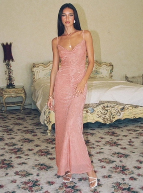 Shine Skin Sleek and Flattering Amiya Maxi Dress Pink