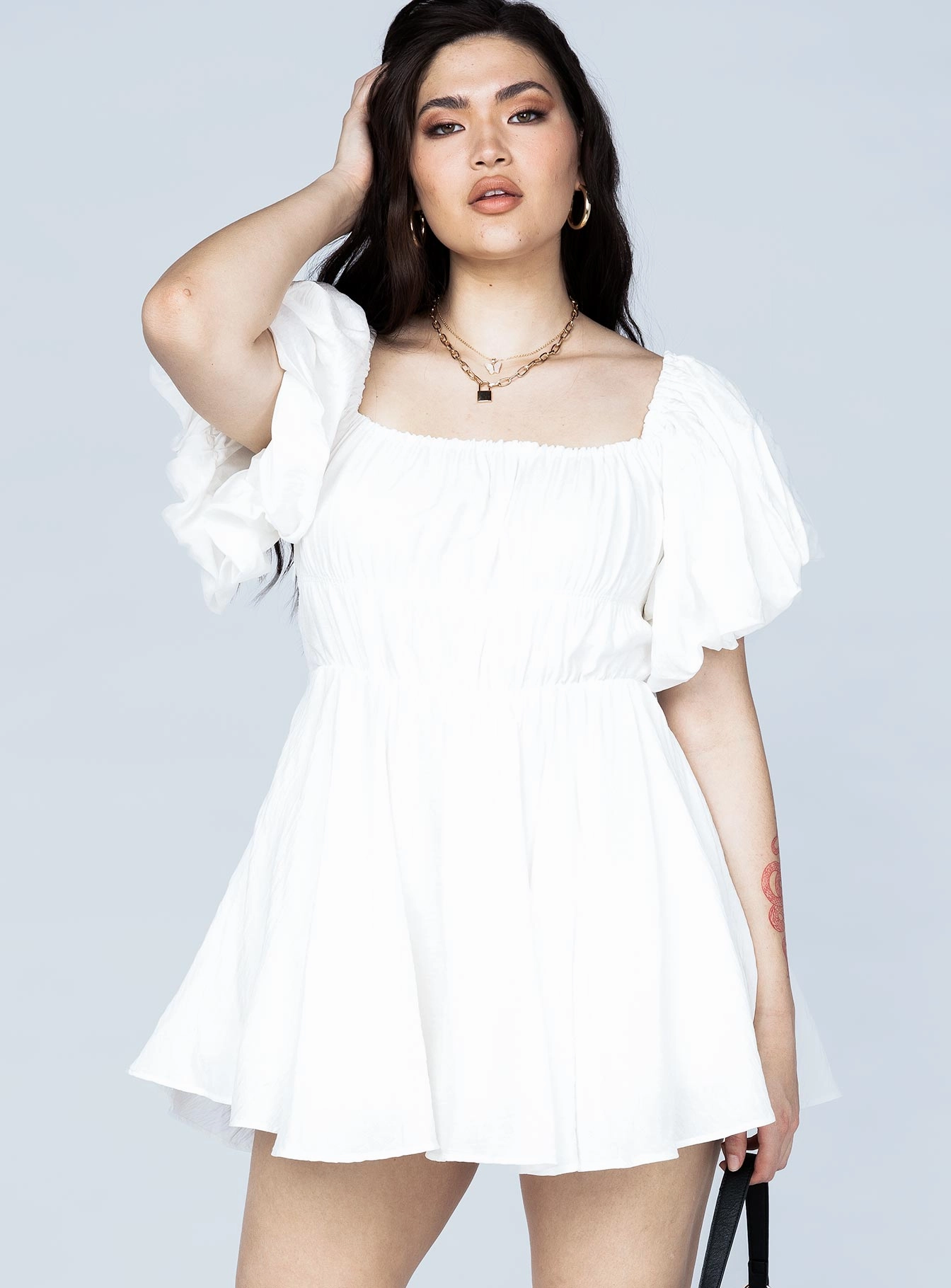Smart Texture Halton Mini Dress White