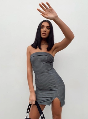 Sebastian Strapless Mini Dress Grey Rural Charm