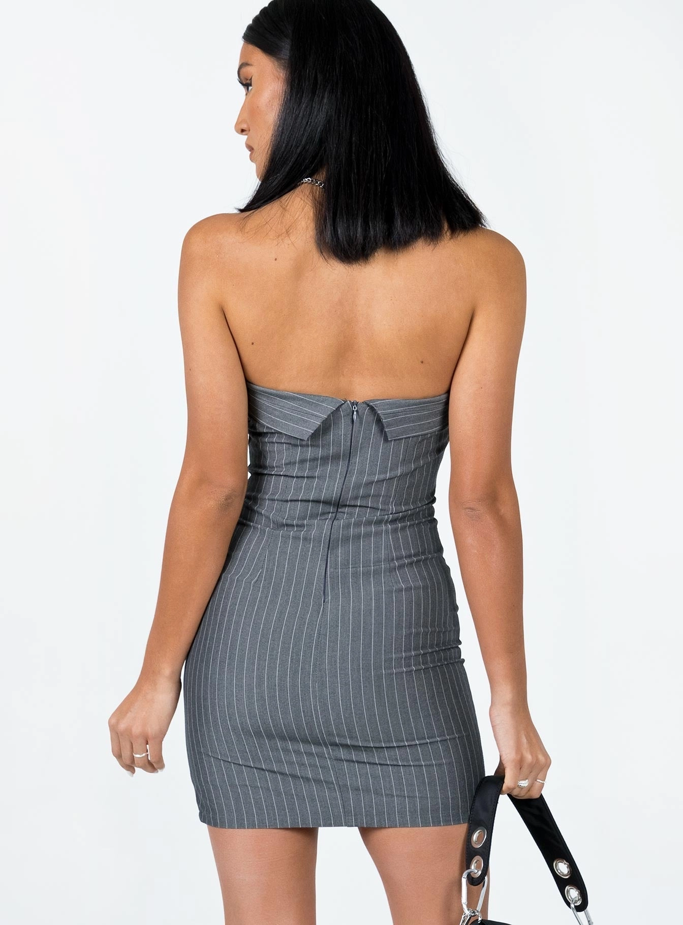 Sebastian Strapless Mini Dress Grey Perfect Style Fit Vibe