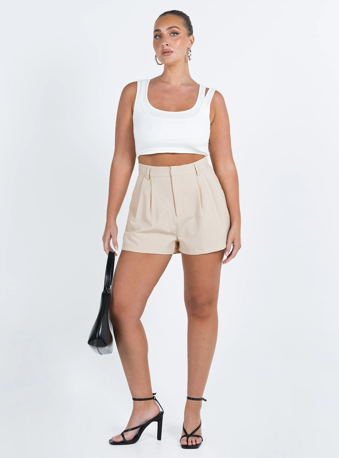 Simple Cut Seize The Day Shorts Beige