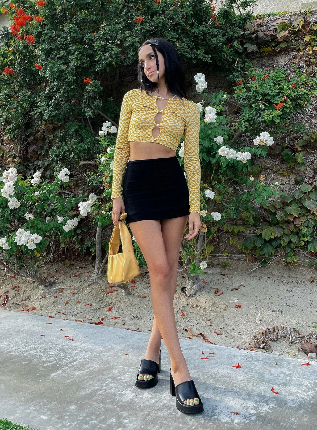 Selby Mini Skirt Black Lightweight Material