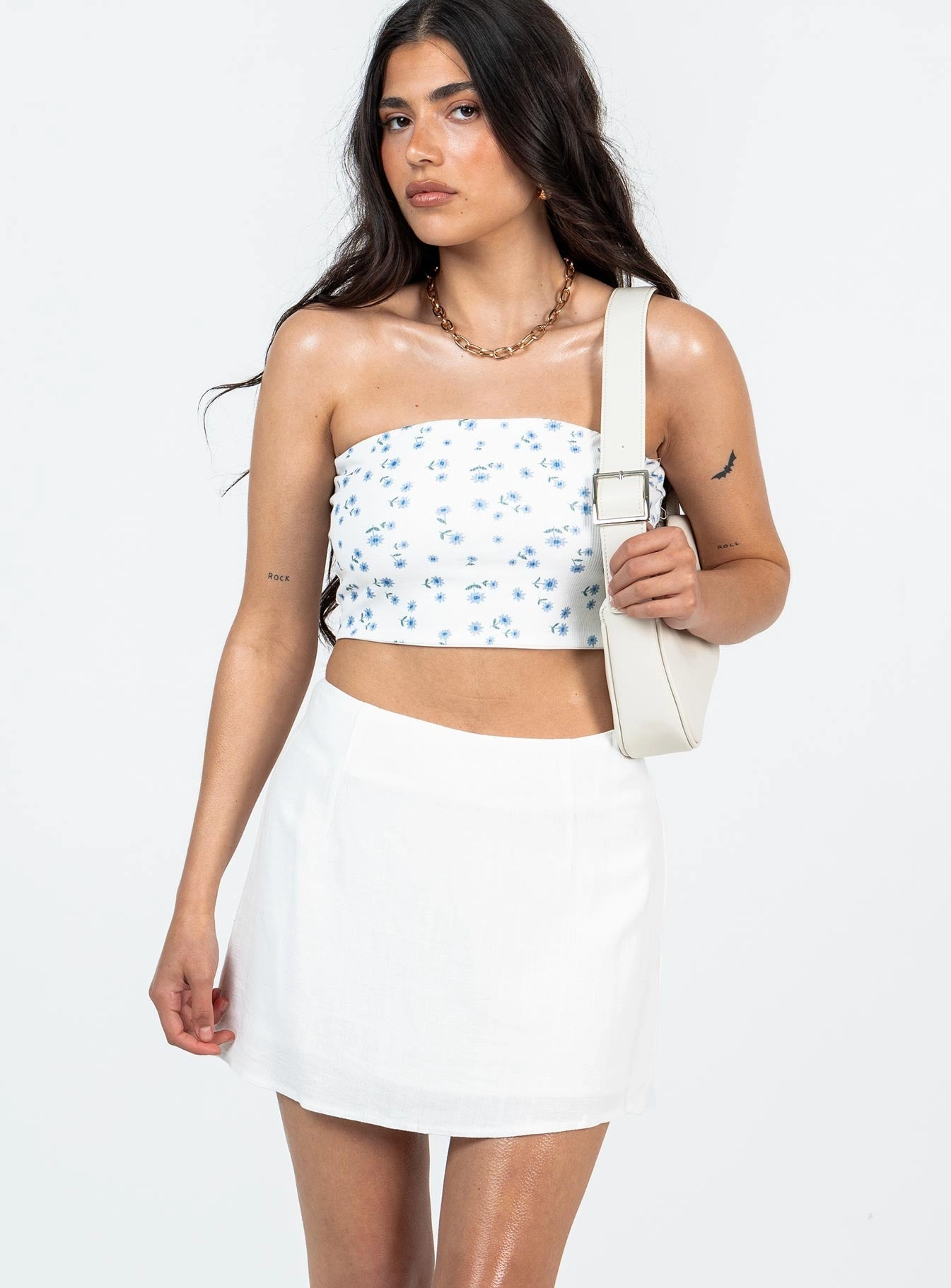 Selby Mini Skirt White Petite Reimagined Classic