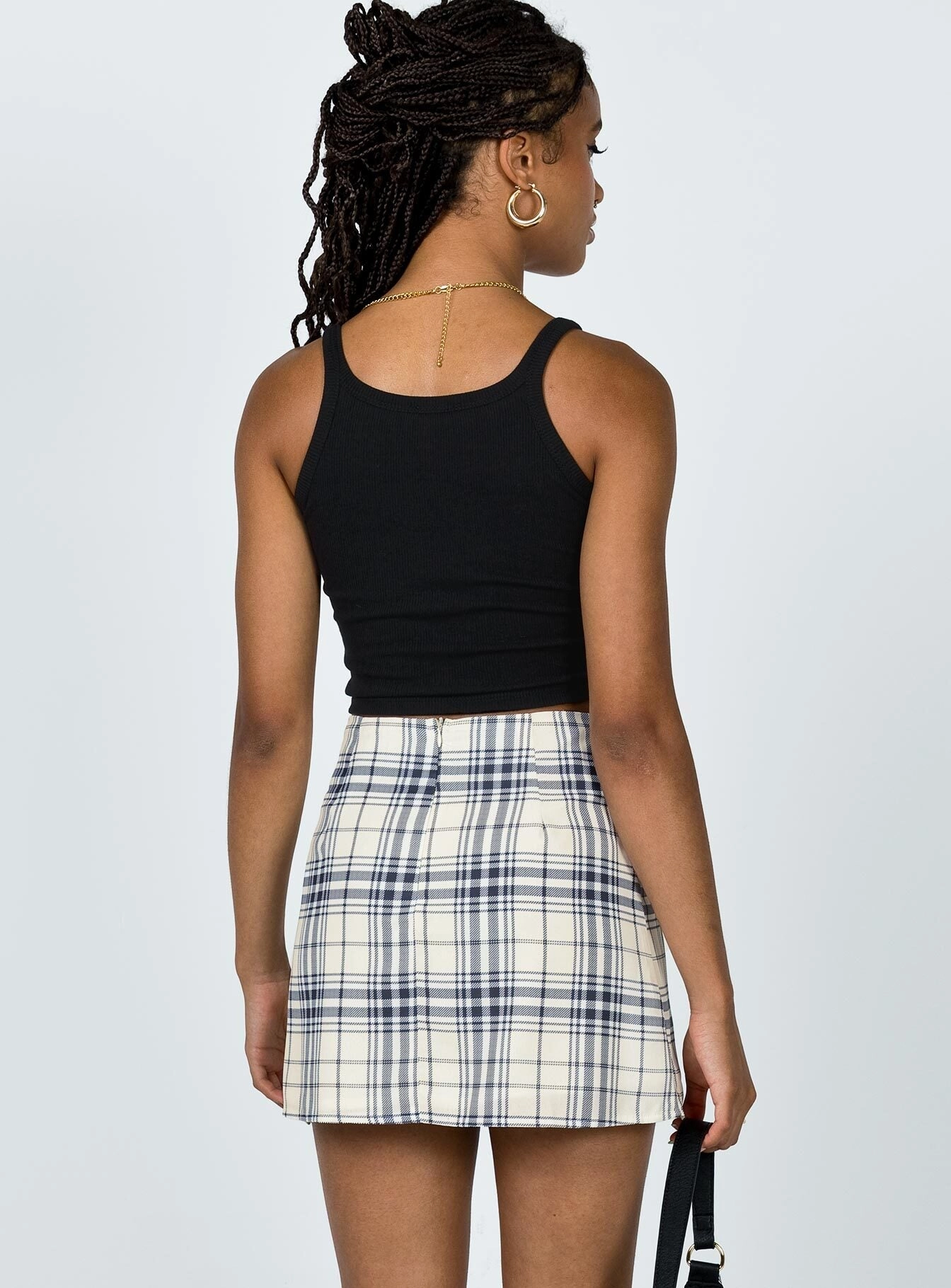 Selby Mini Skirt Yellow Plaid Year Round Style Synthetic Blend