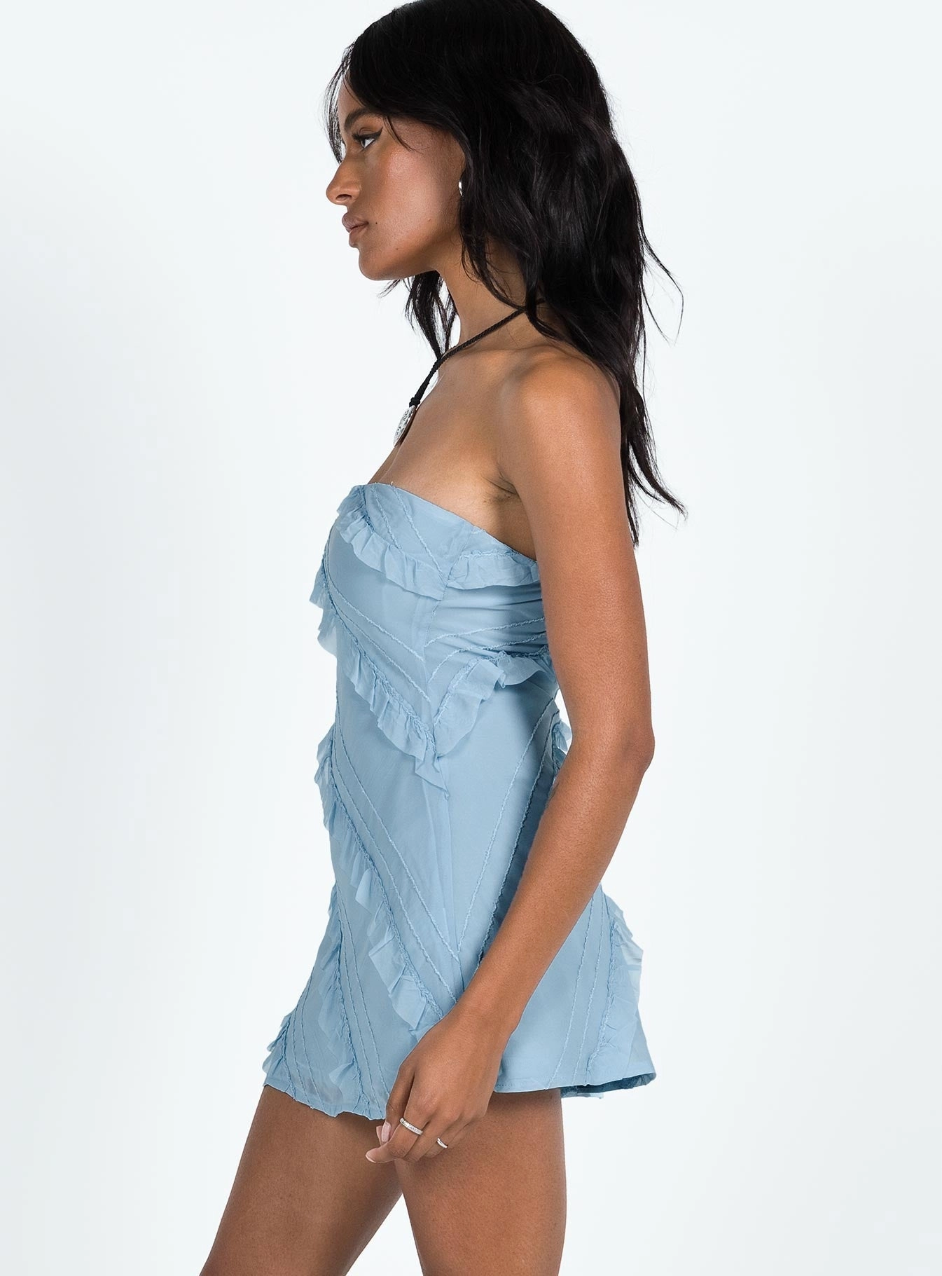 Street Mood Soft Balance Lars Strapless Mini Dress Blue