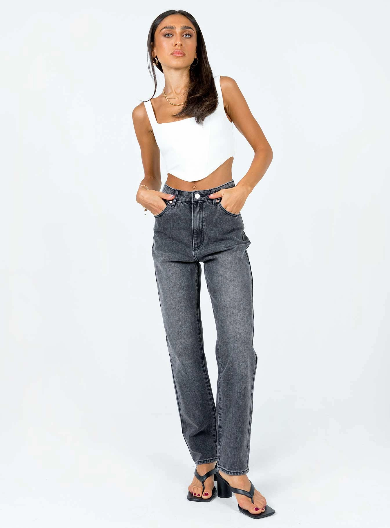 Abrand 94 High Slim Kiara Jeans Black Flexible Knee Panels