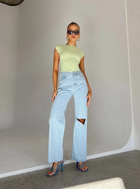 Sevina Wide Leg Denim Jeans Light Wash Everyday Loose Timeless Look