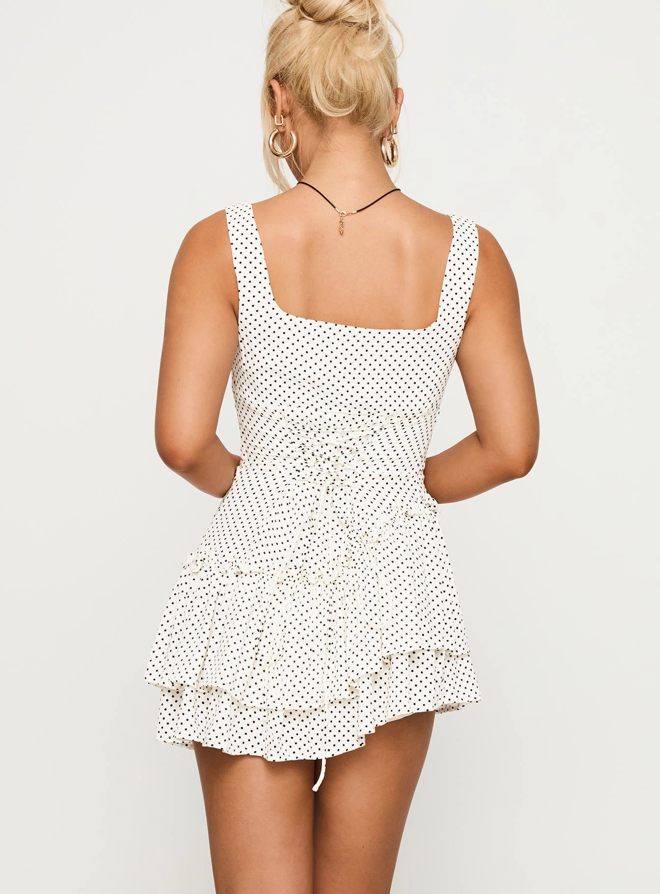 Vibrant evening gown Soft Touch Shantelle Romper White Polka