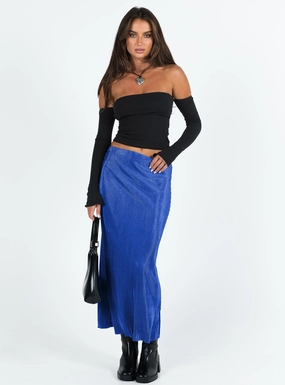 Duke Midi Skirt Blue Minimalist Layering Chill Vibe