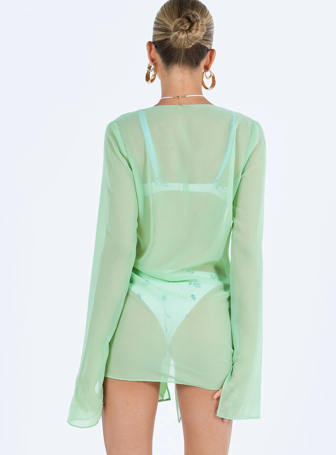 Sharp Mini Dress Green Soft and Smooth