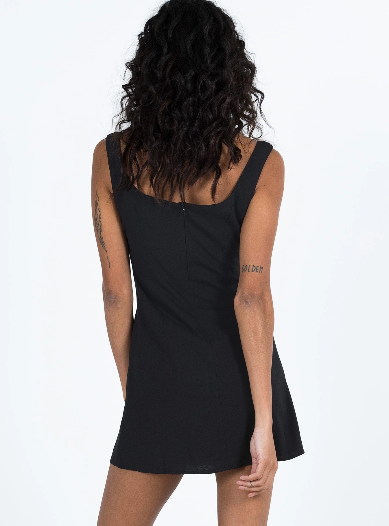Daily Confidence Side-Zip Sharpe Mini Dress Black