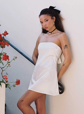 Comfy Layers Functional Layer Shaya Strapless Mini Dress White