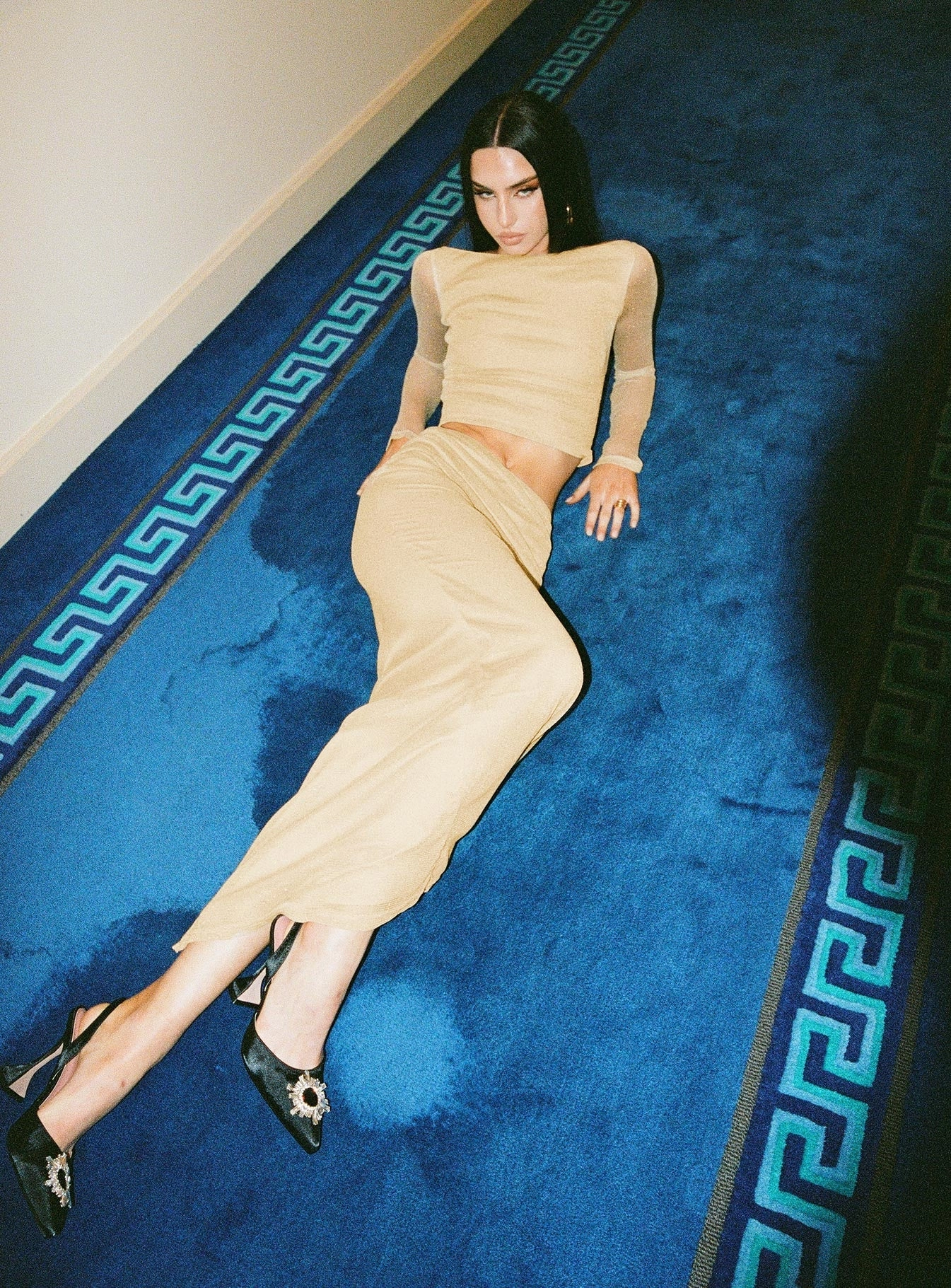 Madang Maxi Skirt Gold Hypoallergenic fabric