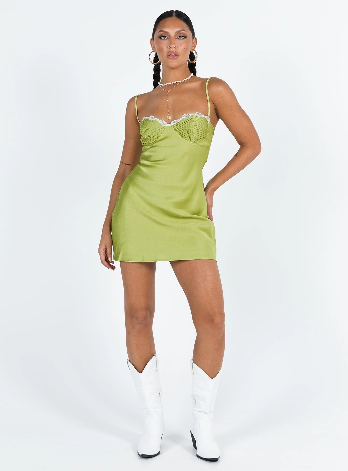 Shilla Mini Dress Green Must Have Dreamy Simplicity
