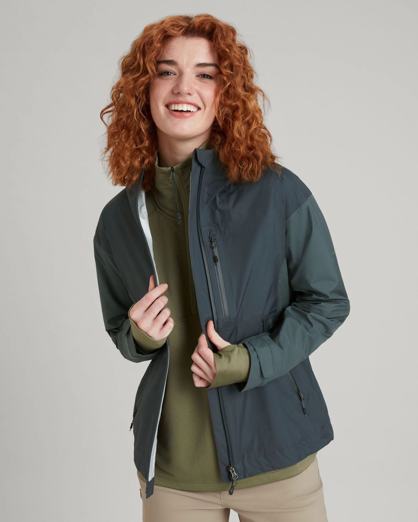 STORM-Chaser 3 Layer Women's Rain Jacket - Night/Light Night Snap Closure System