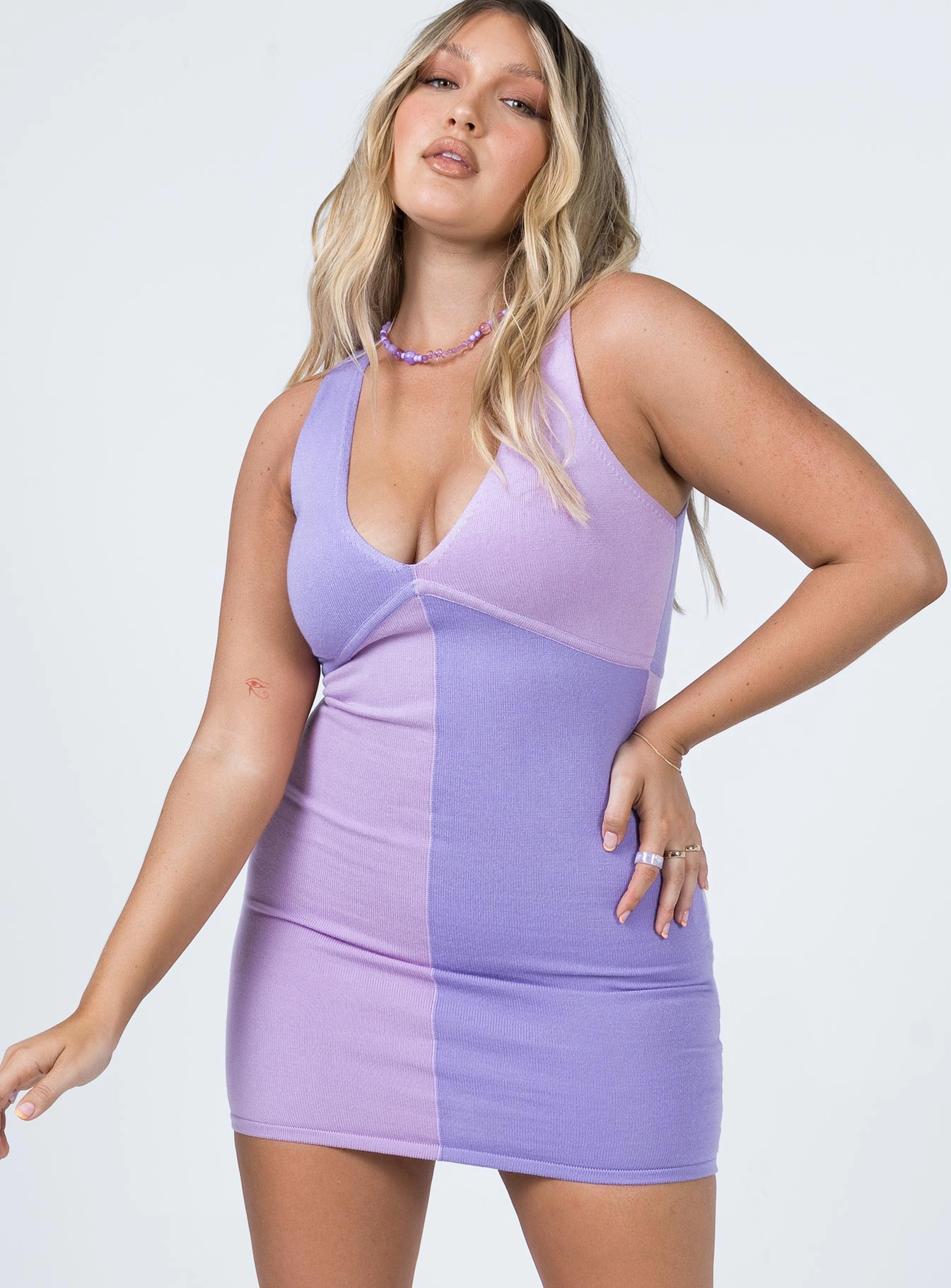 Sienna Mini Dress Purple tailored look Clean Stitch