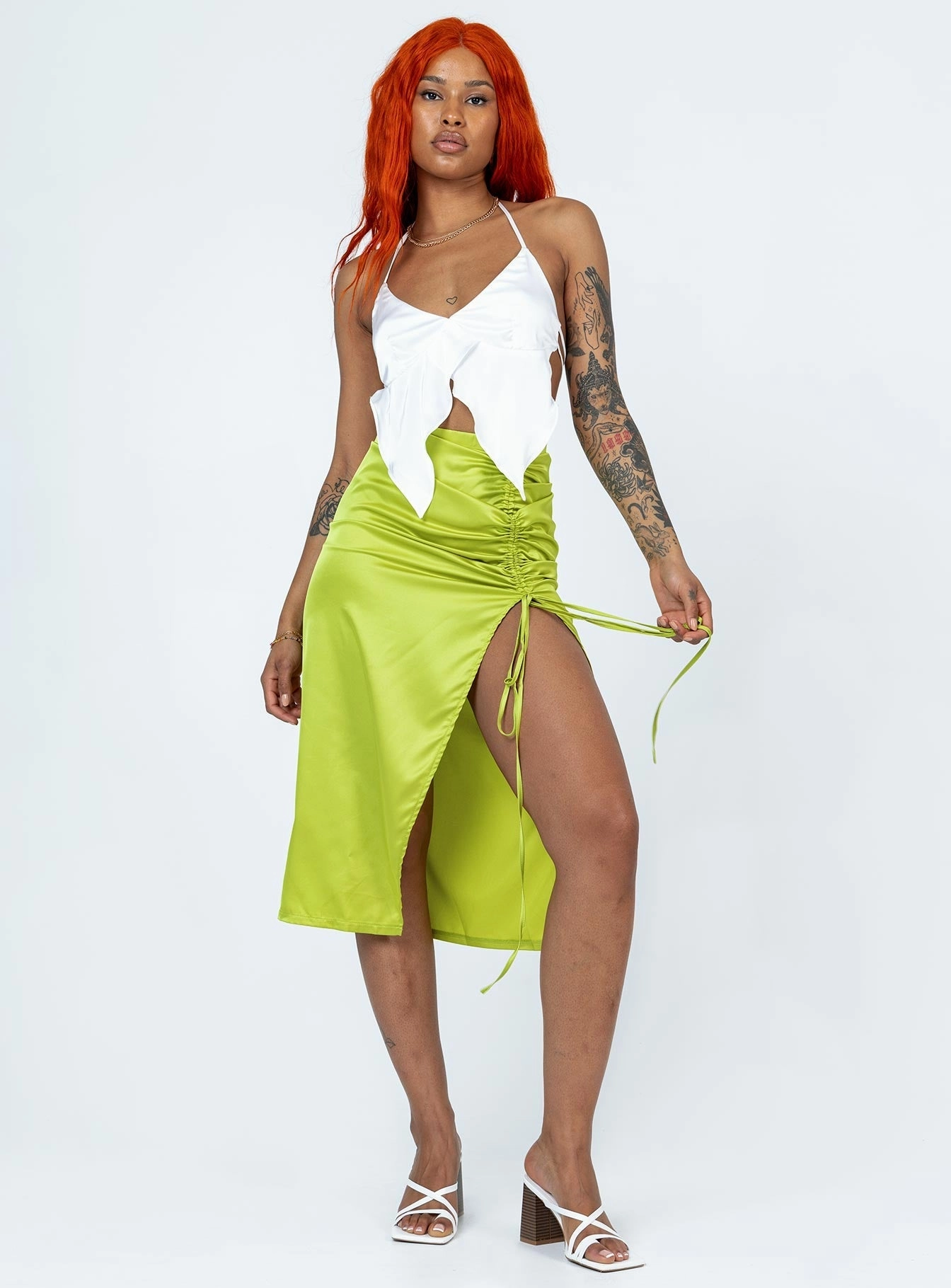 Shopping Trip Siesta Midi Skirt Green