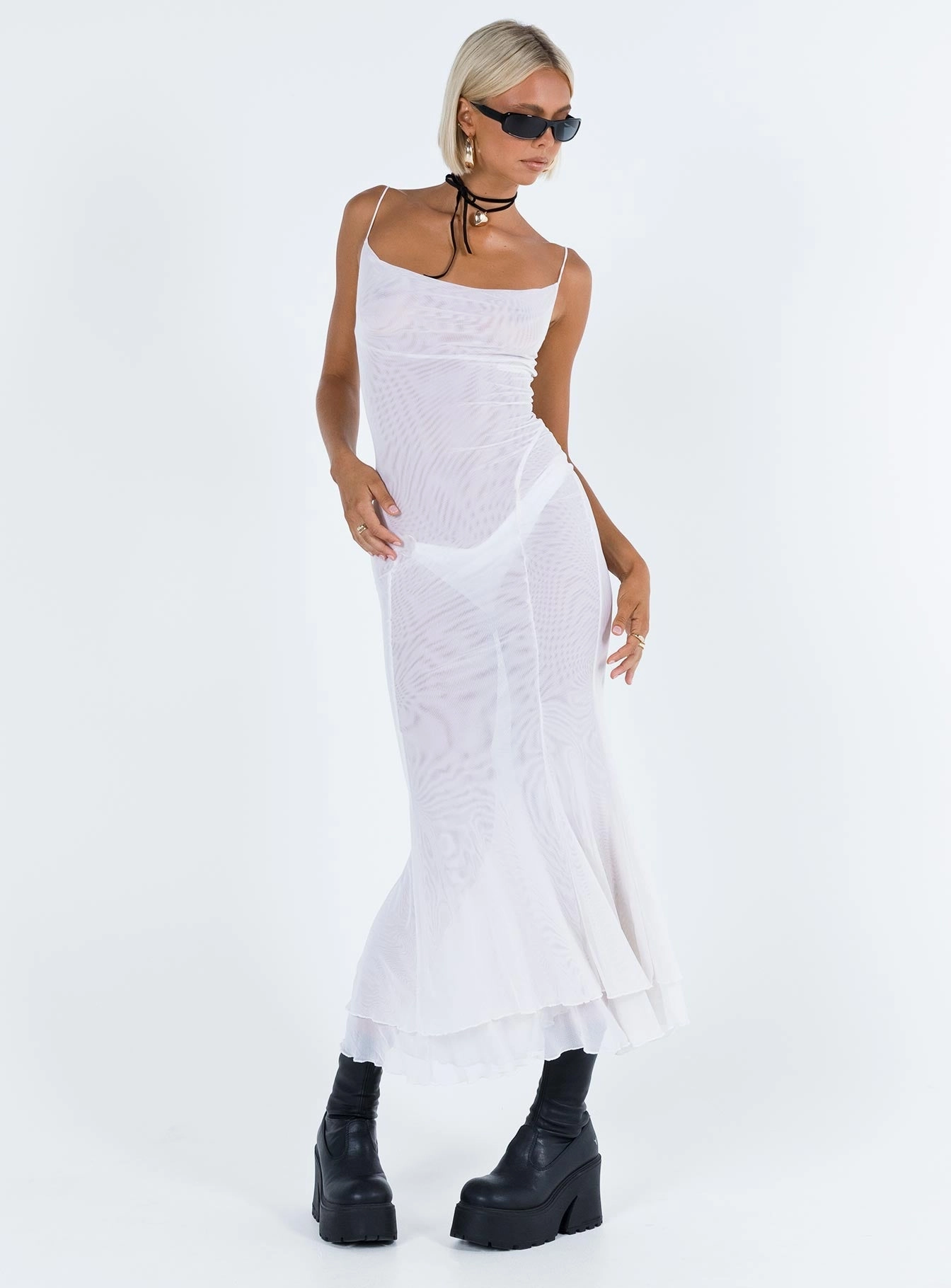 Sikora Vintage Maxi Dress White Urban Aesthetic
