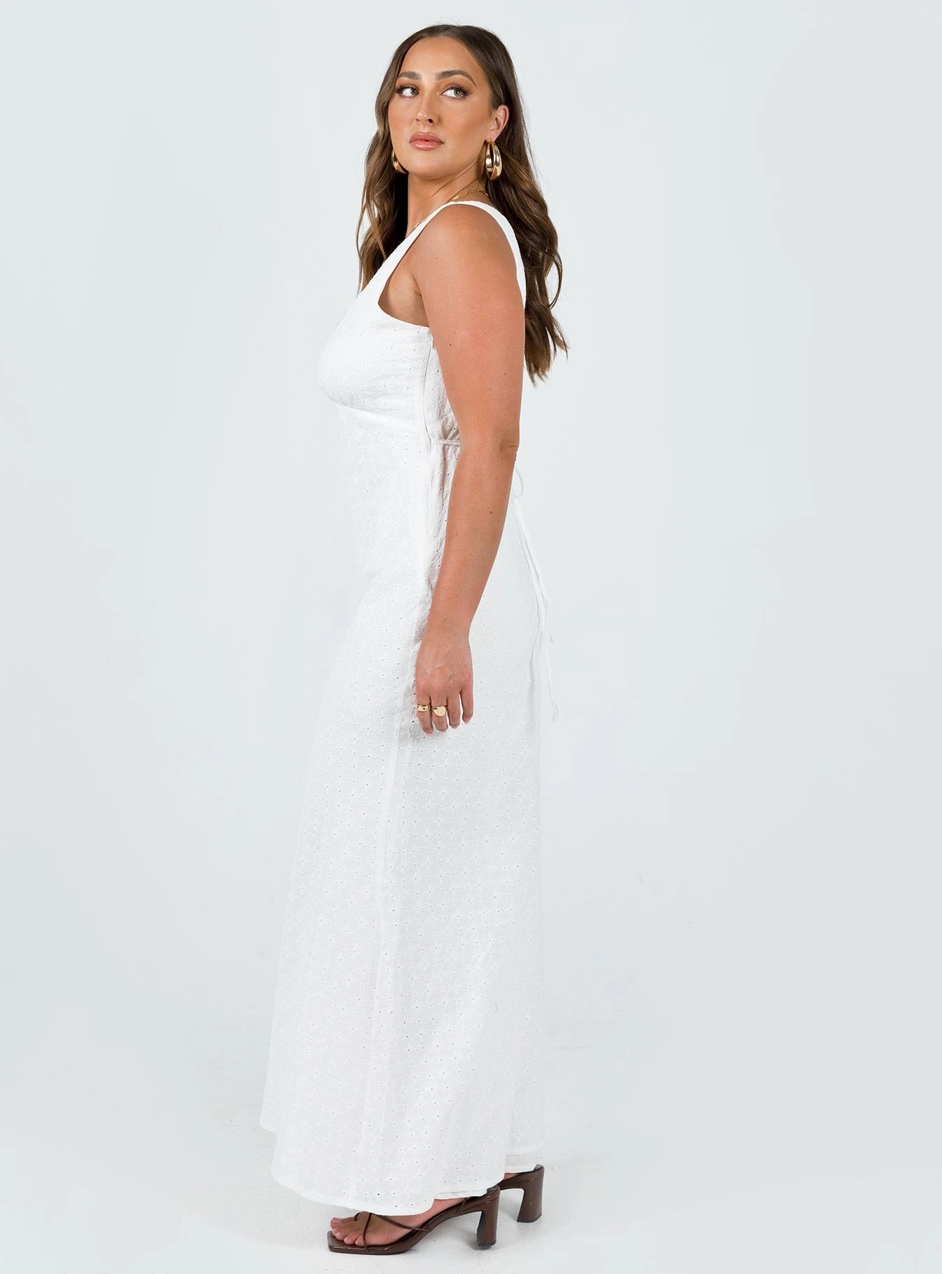 Nellie Maxi Dress White Slim Touch