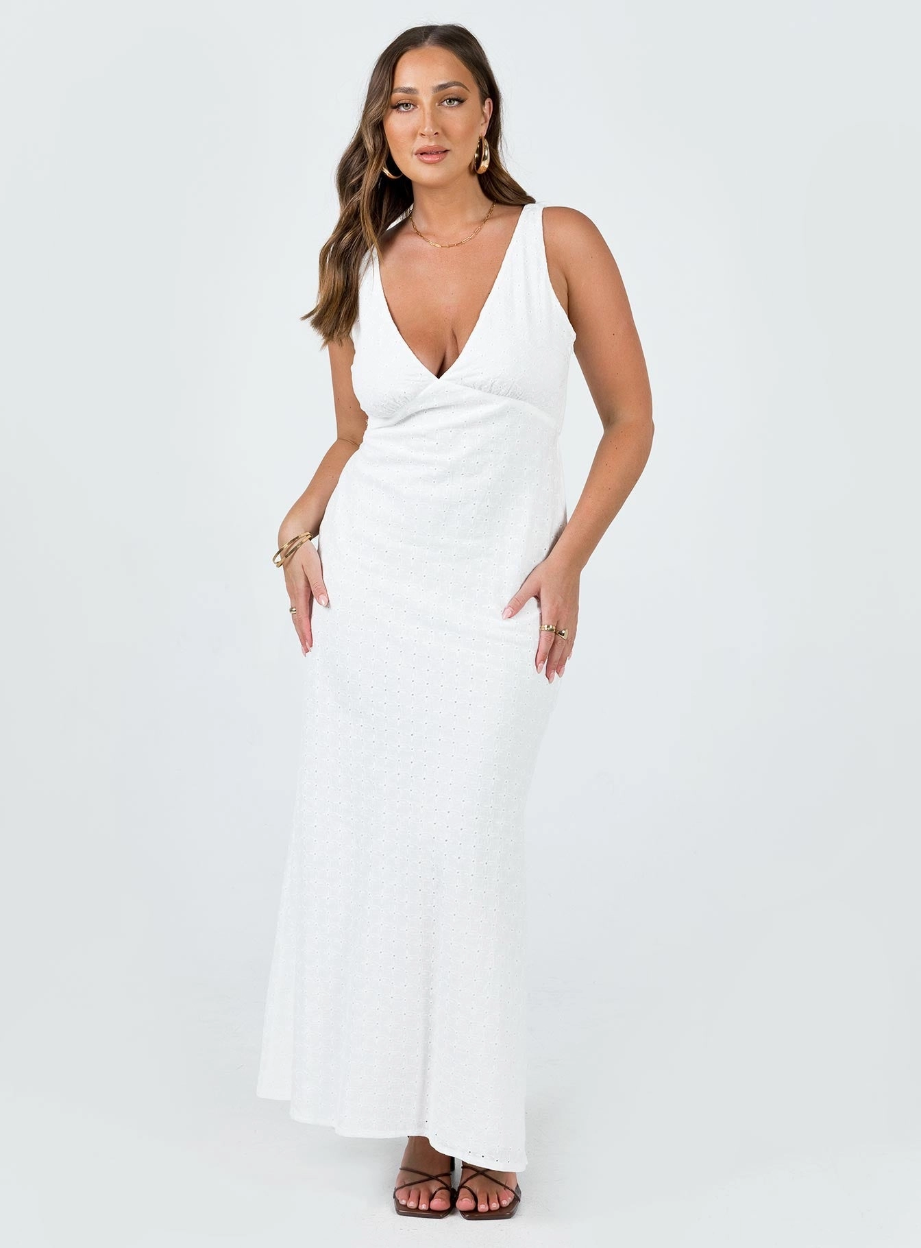 Nellie Maxi Dress White Dreamy Layers Tailored-fit