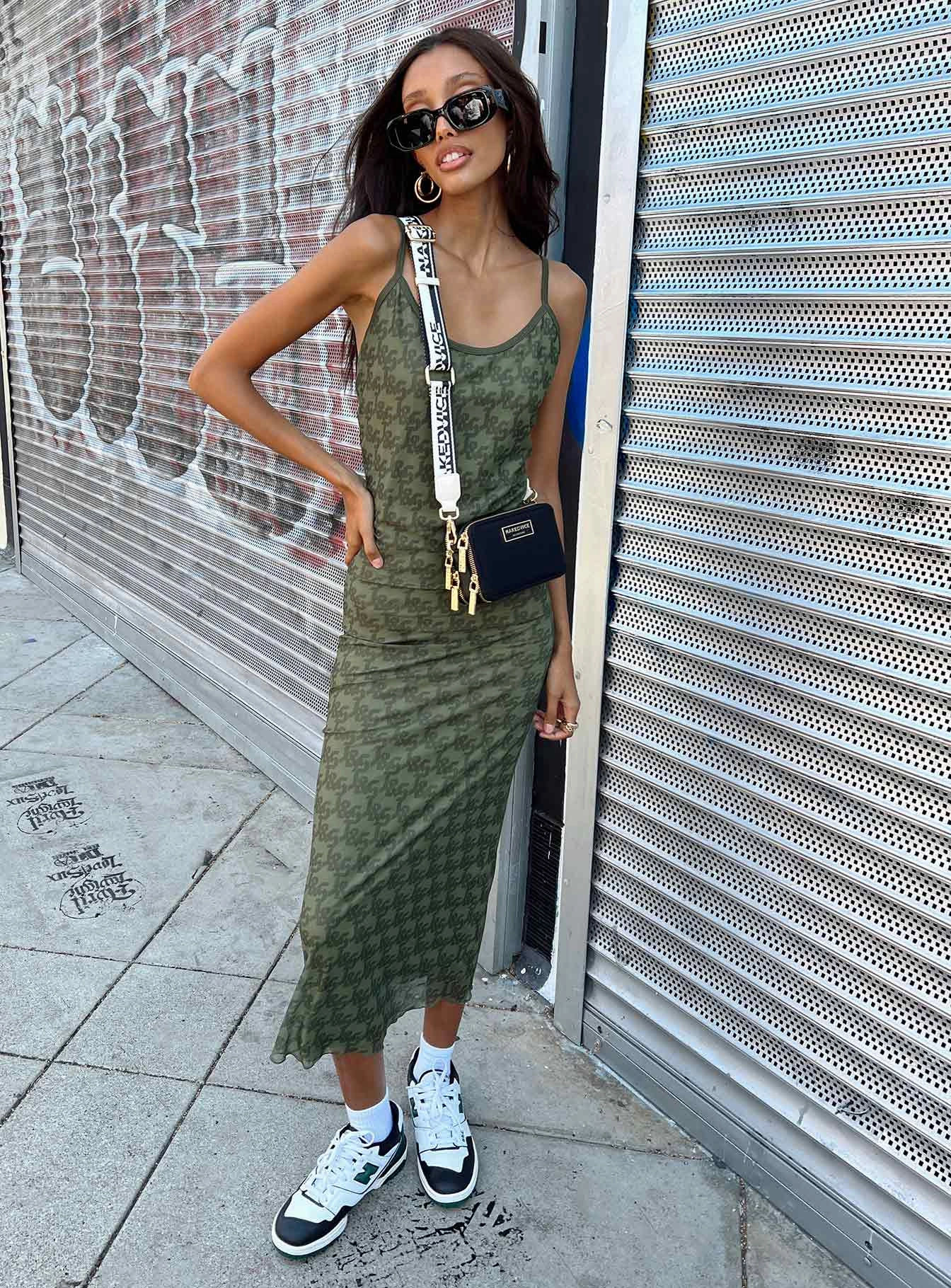 Jagger & Stone Demi Mesh Maxi Dress Khaki Statement-Piece