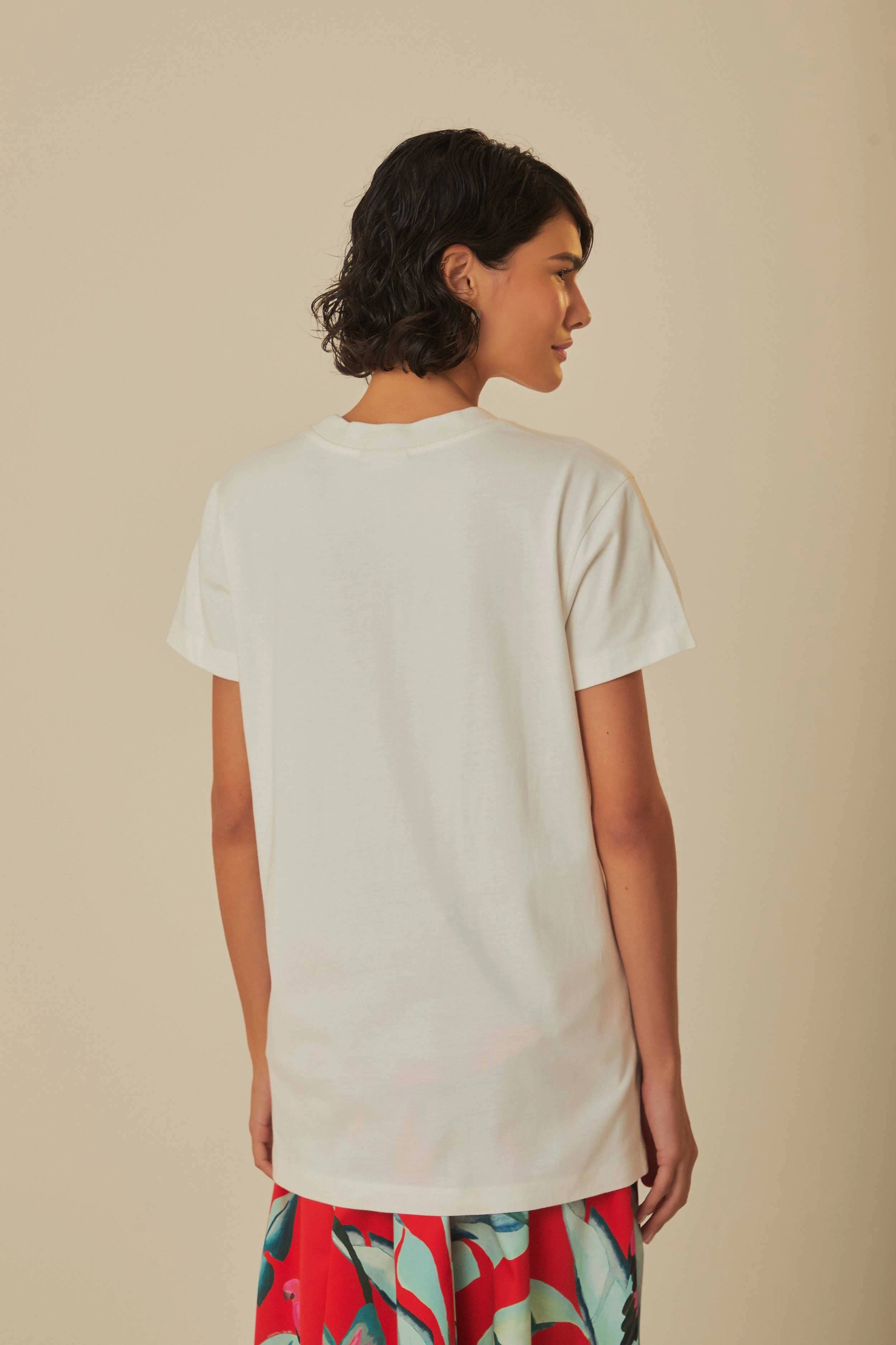 Sports Outfit Comfy Vibe White Welcome To The Tropics Organic Cotton T-Shirt