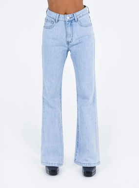 Fashion Focus Zelkova Flared Jeans Mid Wash Denim